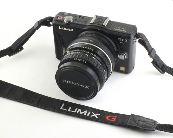 Panasonic Lumix GF2 Micro 4/3 + Pentax 50mm f/1.8 PK + Adapter