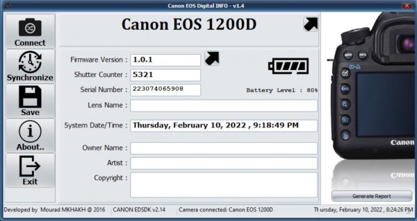 Canon EOS 1200D 5300 0kidanja