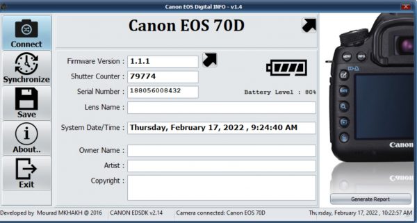 Canon EOS 70D 80k